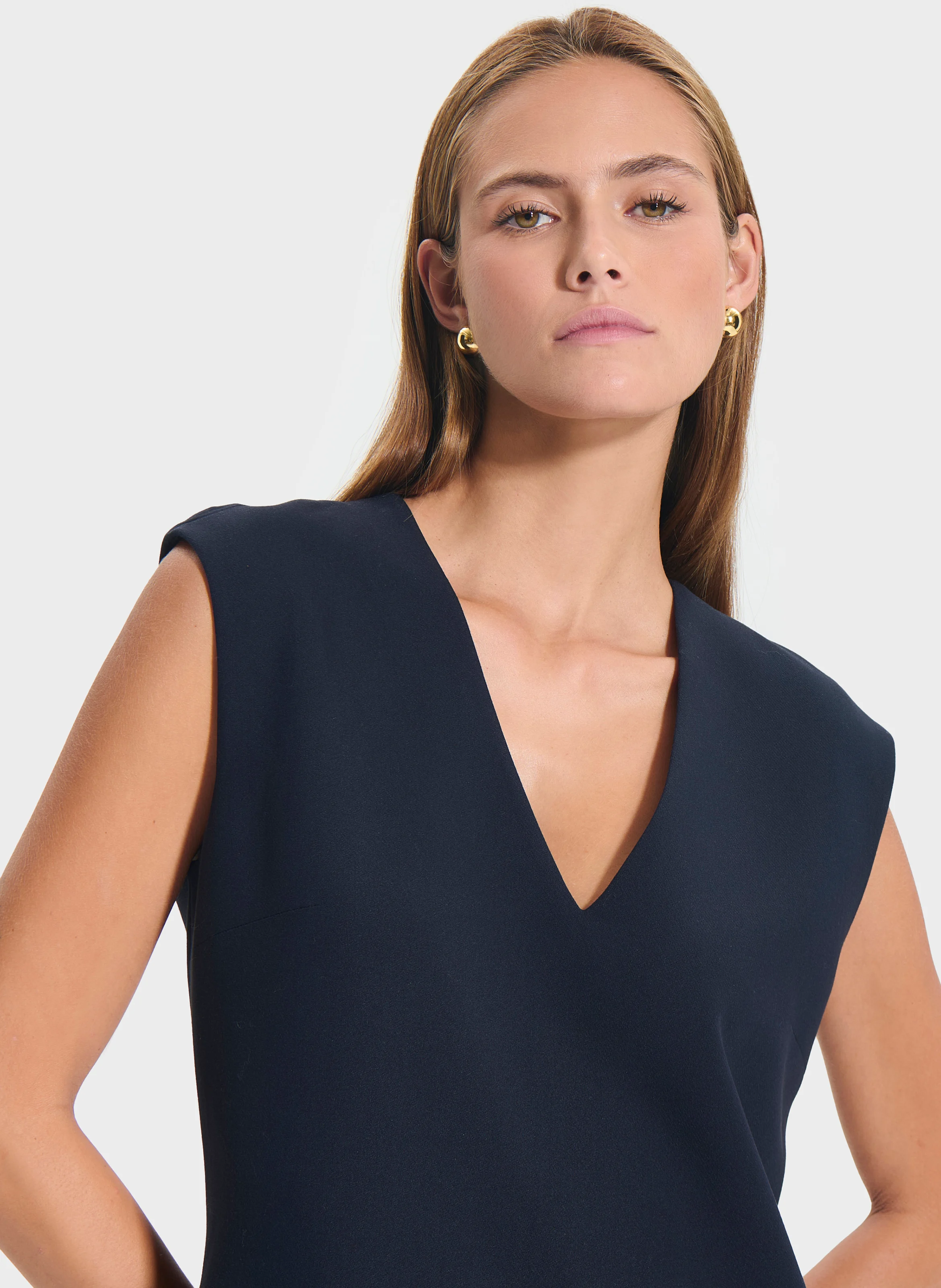 ROMINE - Robe courte col V | Bleu