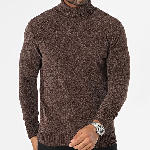 Pull Col Roulé Marron