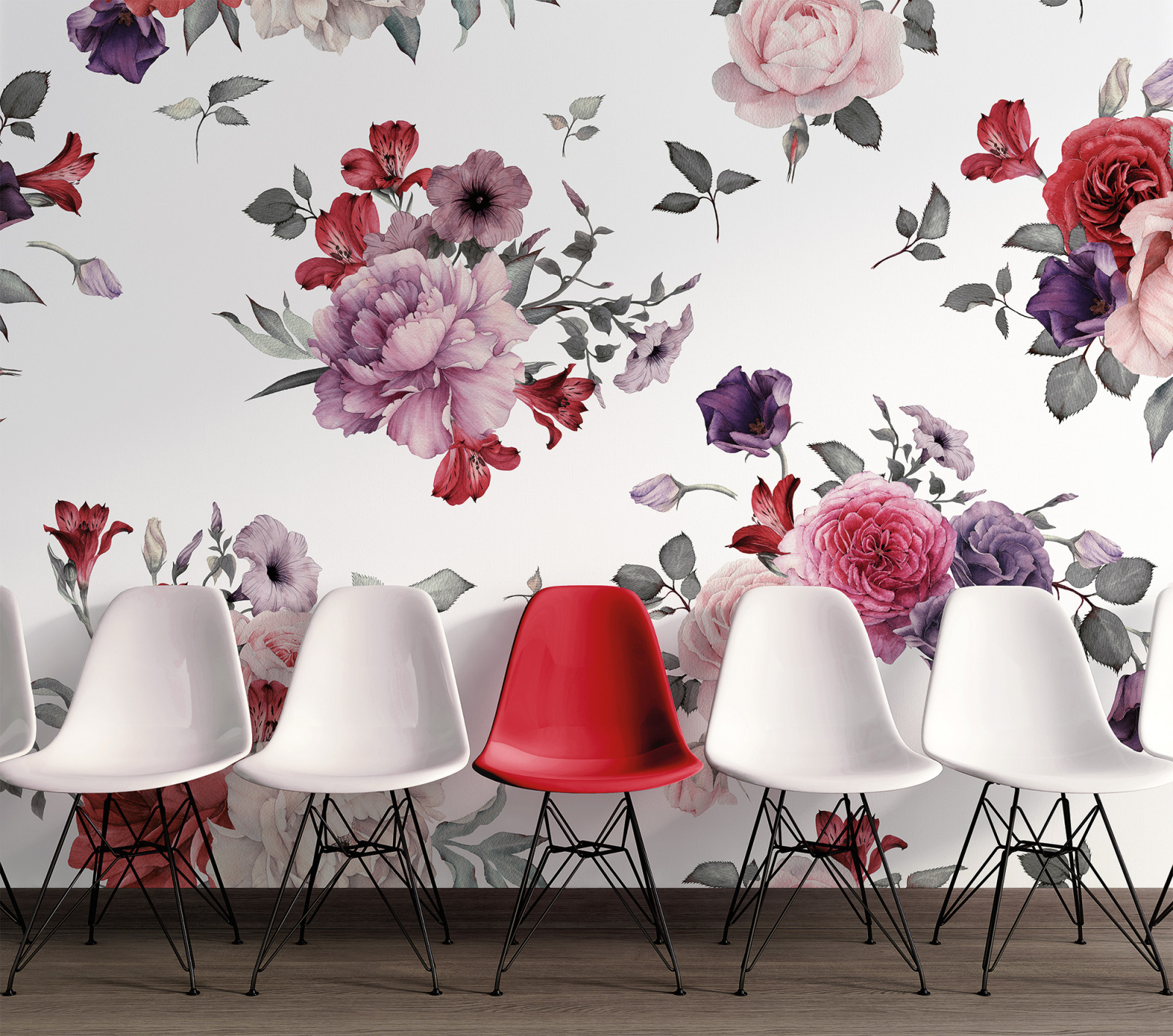 Fototapete DESIGNWALLS - rosa-weiß - Blumen - 2,55 Meter