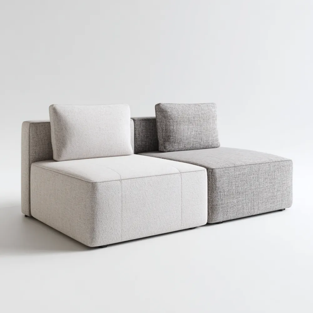 Modulares Sofa Set Stoff 200x100x75 cm – Hellgrau/Dunkelgrau – Moderne