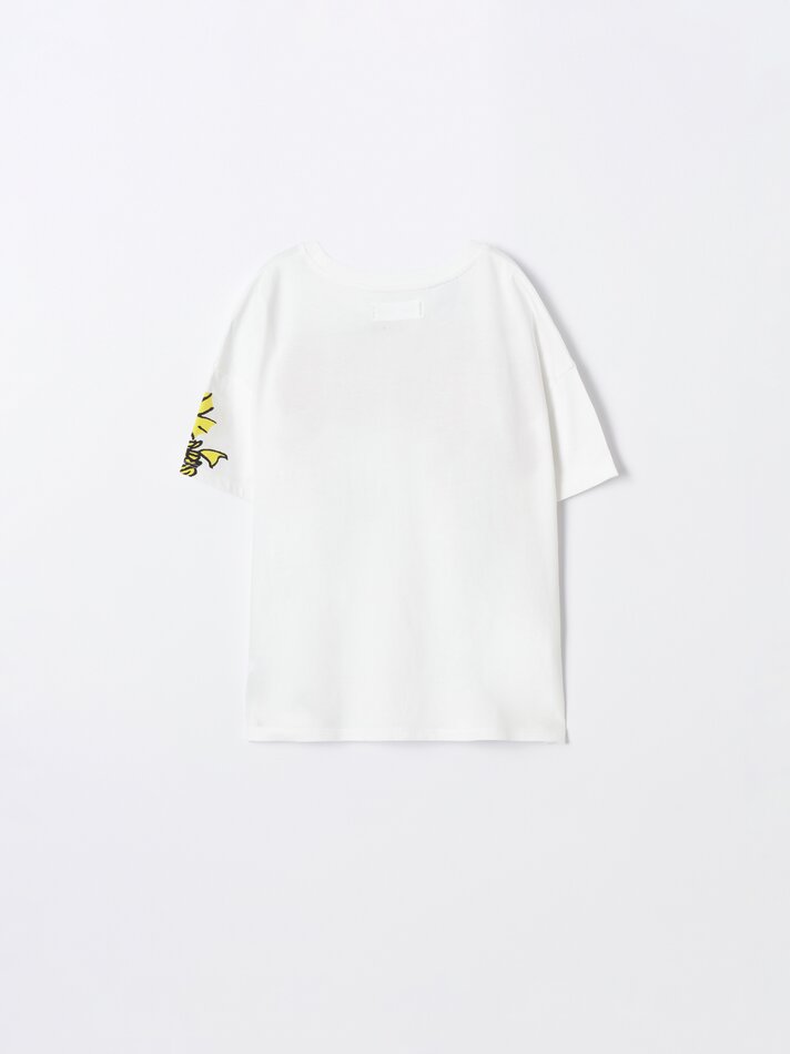 Camiseta Snoopy Peanuts™ com estampa maxi - Off White