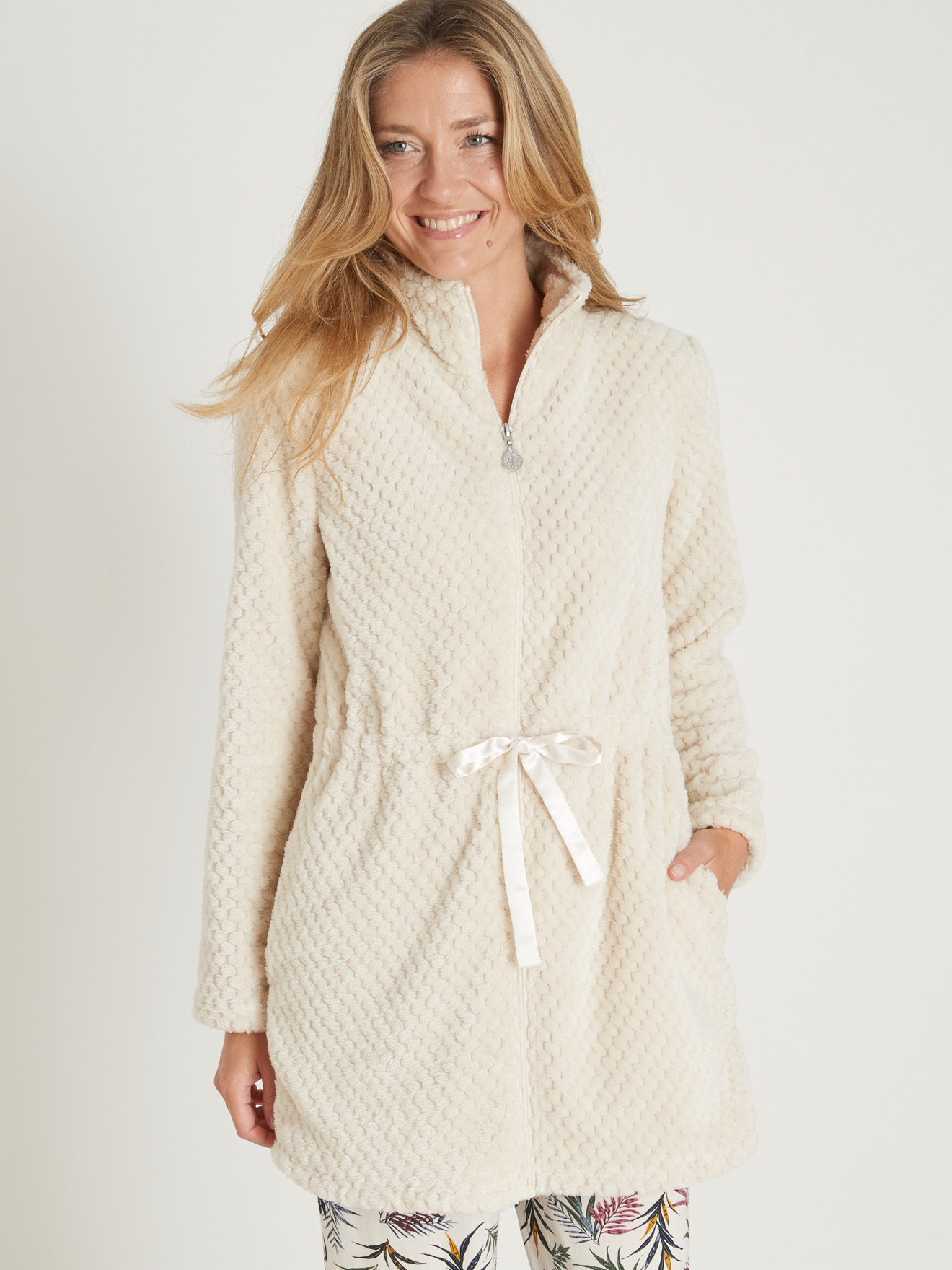 Veste d'intérieur en maille peluche