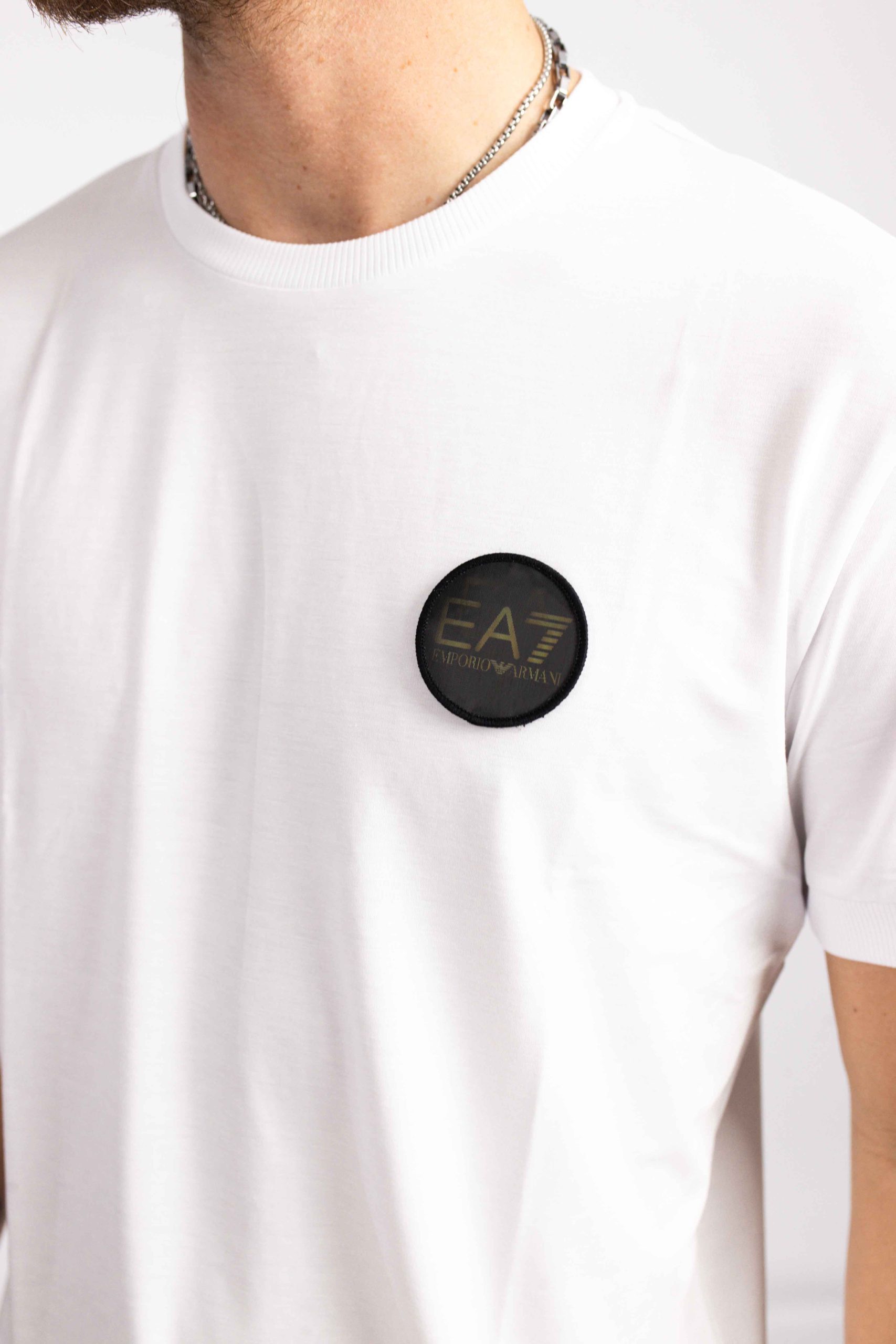 EA7 Emporio Armani Patch Logo T-Shirt Heren Wit