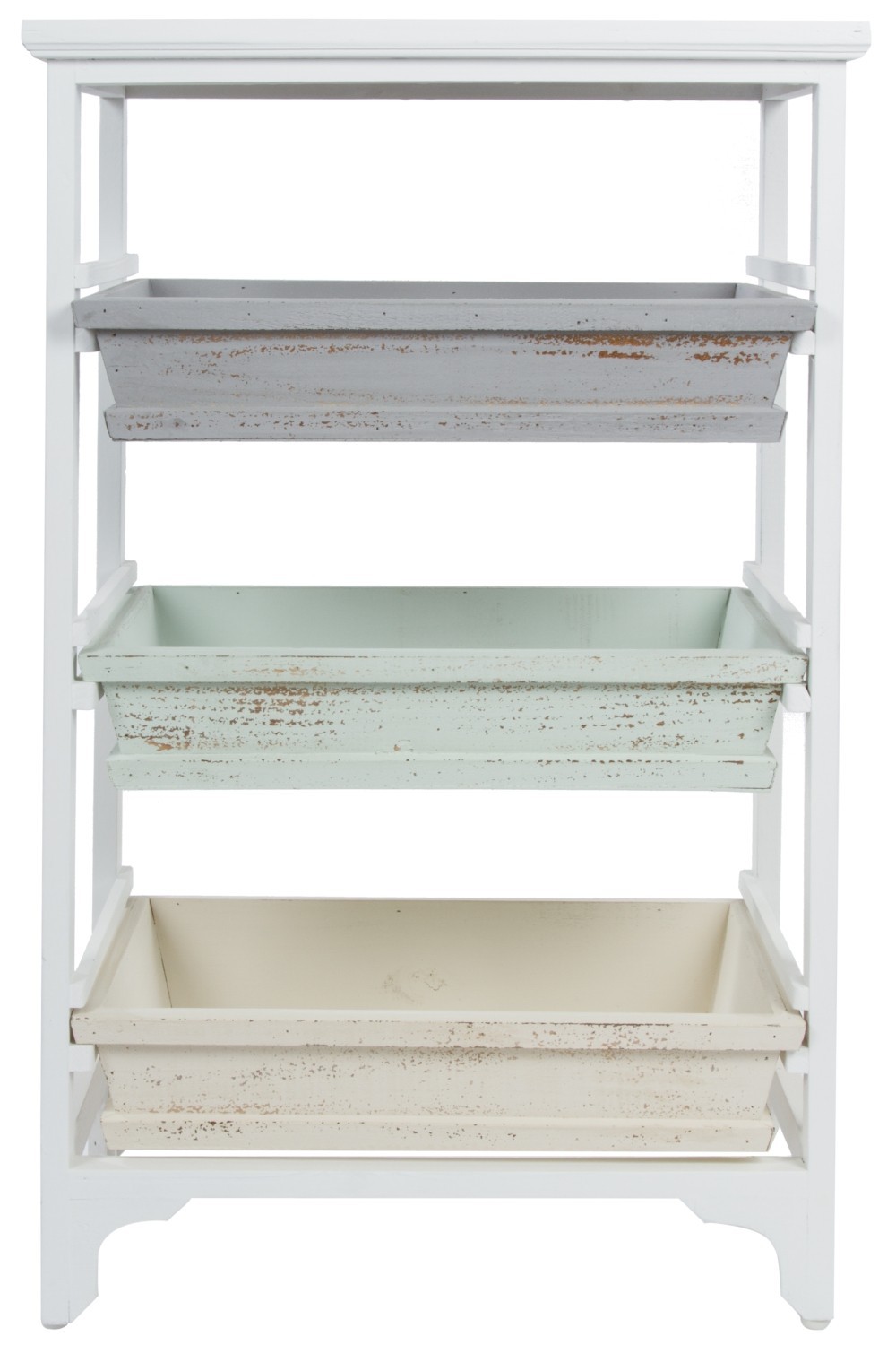 Regal ORDWIN - weiß antik - multicolor - 3 Schubladen