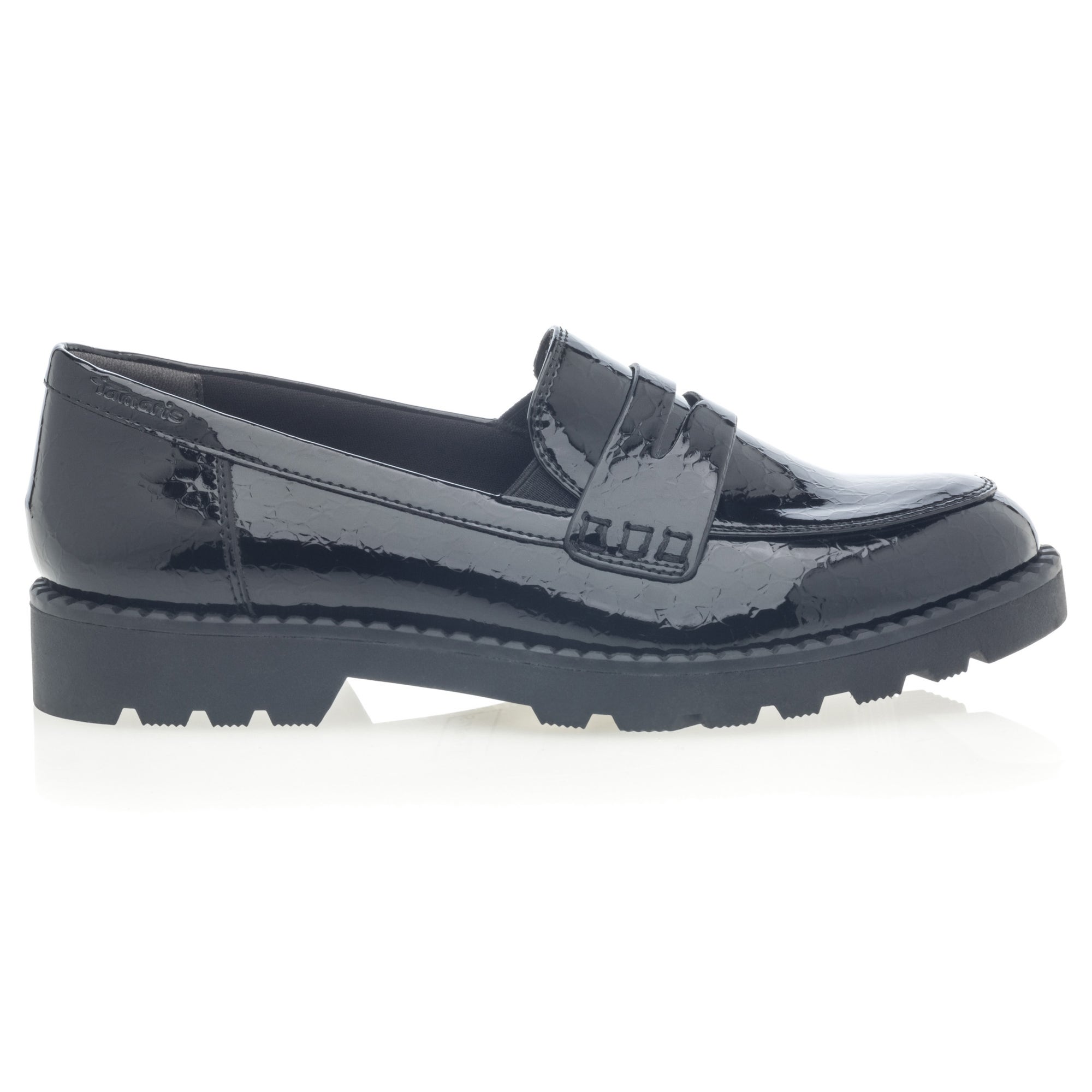 Mocassins Femme noir vernis
