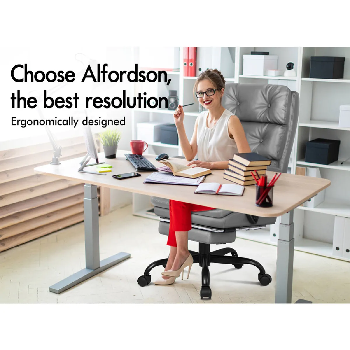 Chaise de Bureau Alfordson - Gris