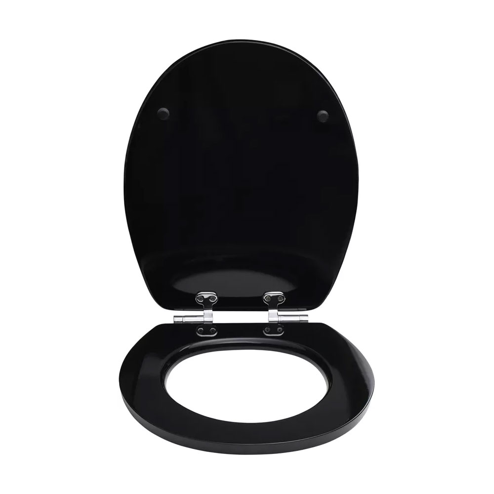 Lyon Slow Down Holz WC Sitz Toiletten Deckel Auflage Badezimmer Home Deko mit Absenkautomatik (31171503) - Black Sofa