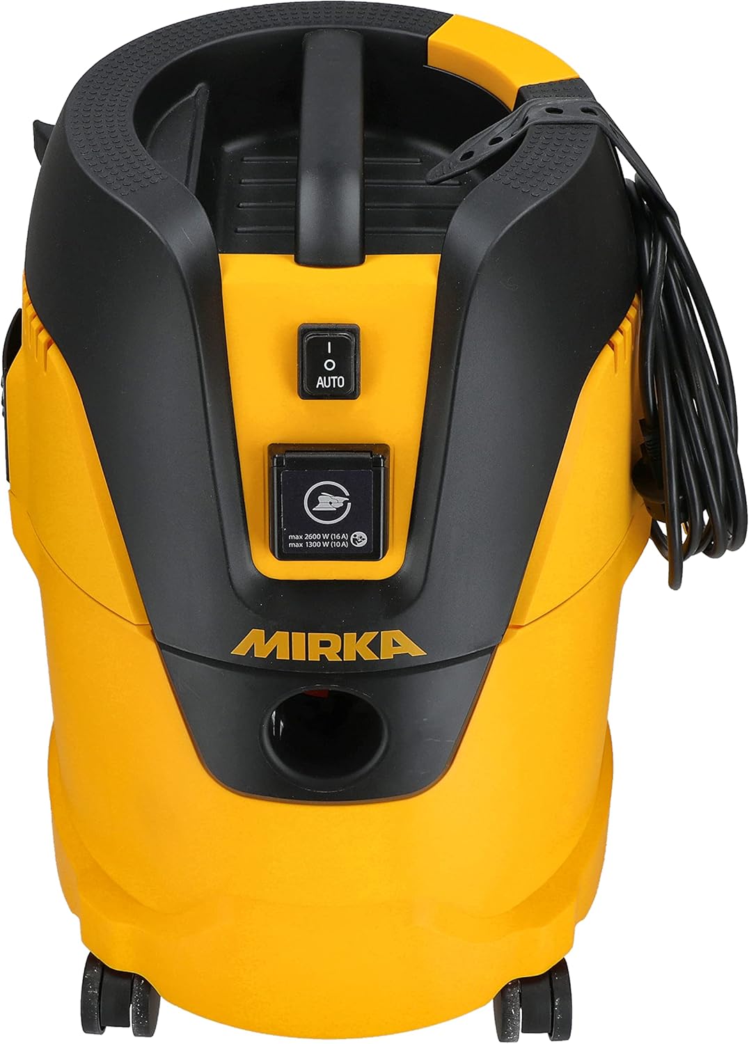 MIRKA Industriestaubsauger Nass- und Trockensauger 25 Liter/Absaugschlauch / 1000 W Leistung/inkl. Adapter Schleifmaschinen/Düsenset, Schwarz, Gelb