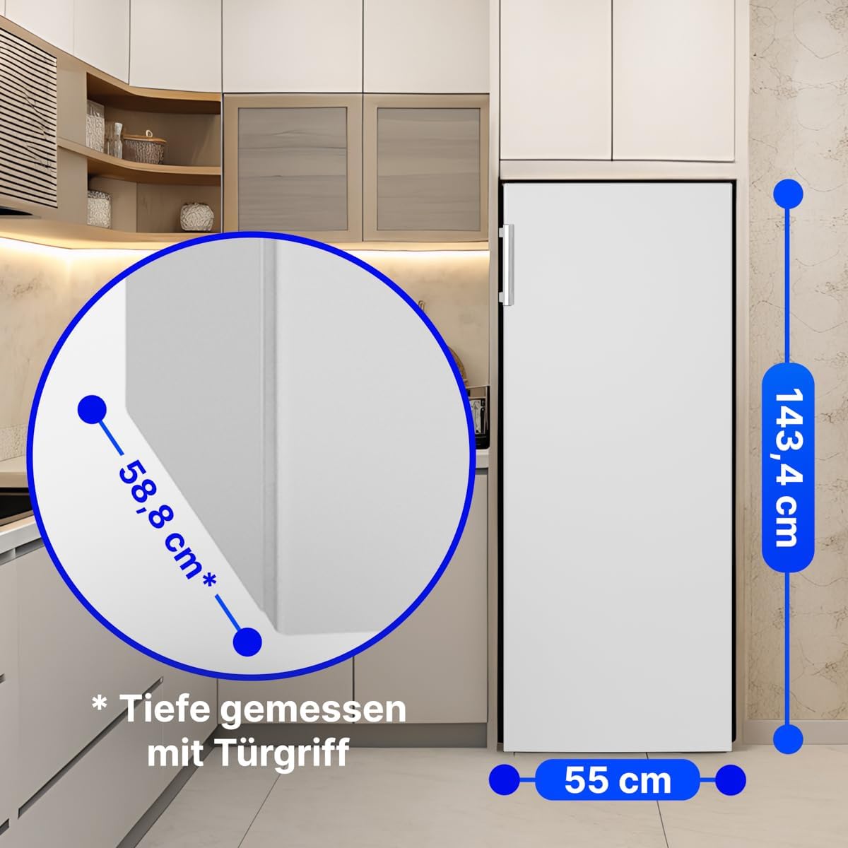 Bomann® Kühlschrank ohne Gefrierfach | Energieklasse E | 143cm | 5 Ablagen | 0°C ~ +8°C | leise 40dB | Getränkekühlschrank | 242L Flaschenkühlschrank | Kühlschrank groß | VS 7316.1 weiß