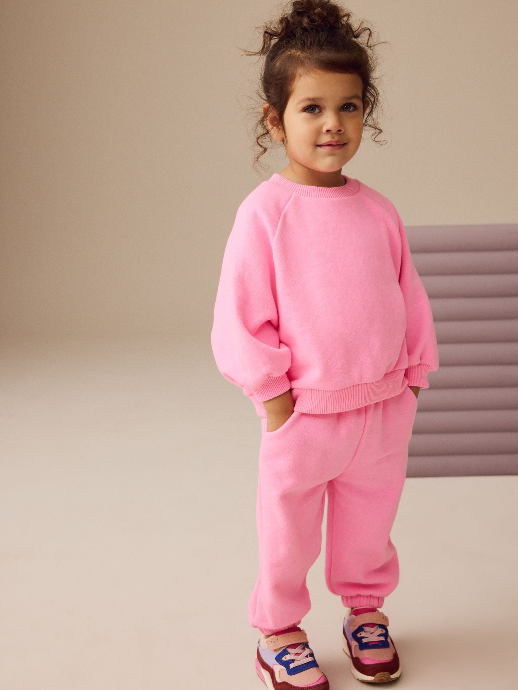 Felroze - Sweatshirt met ronde hals (3 mnd - 7 jr)