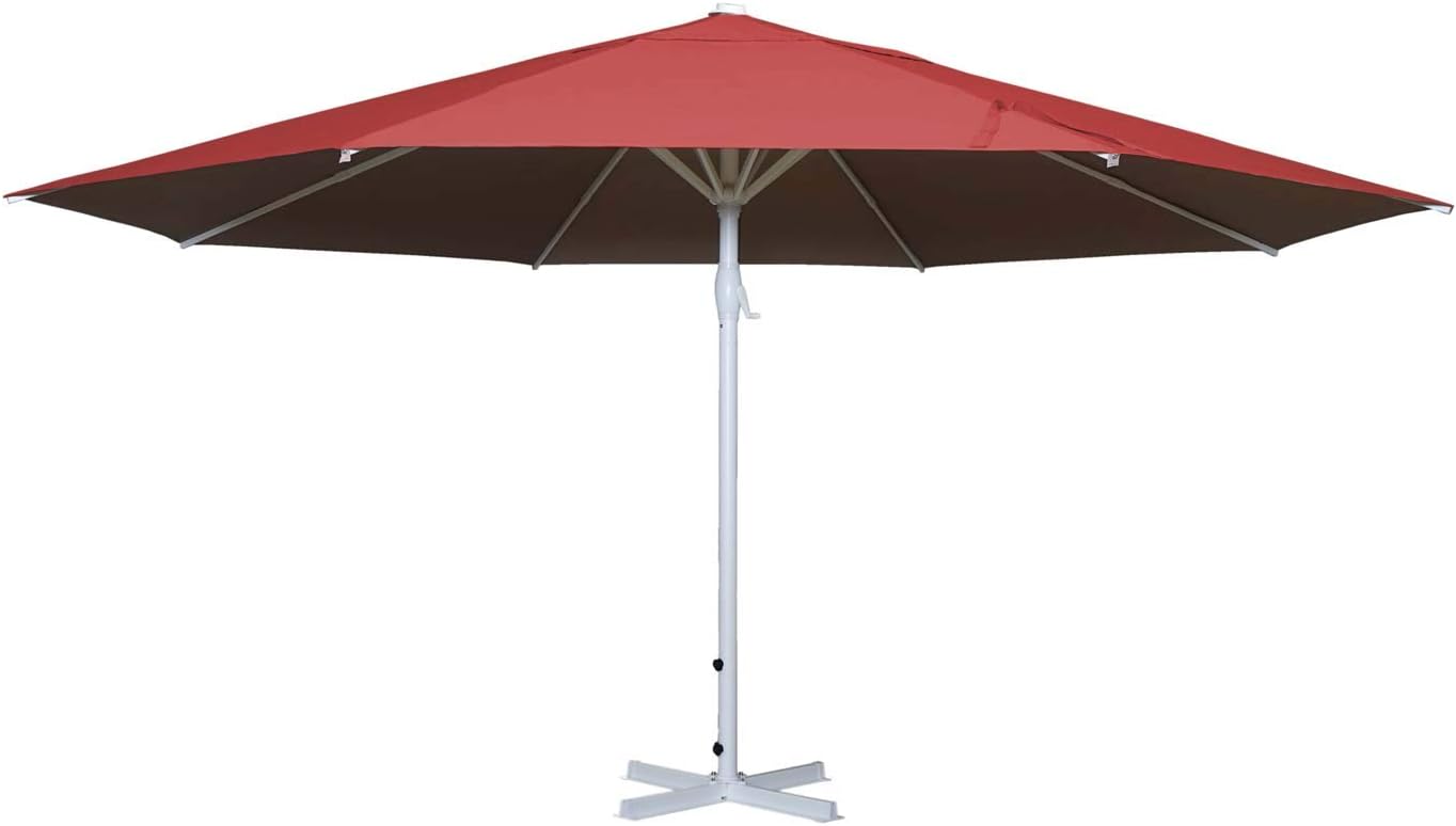 Mendler Sonnenschirm Meran II, Gastronomie Marktschirm, Ø 5m Polyester/Alu Mast weiß 28kg ohne Ständer