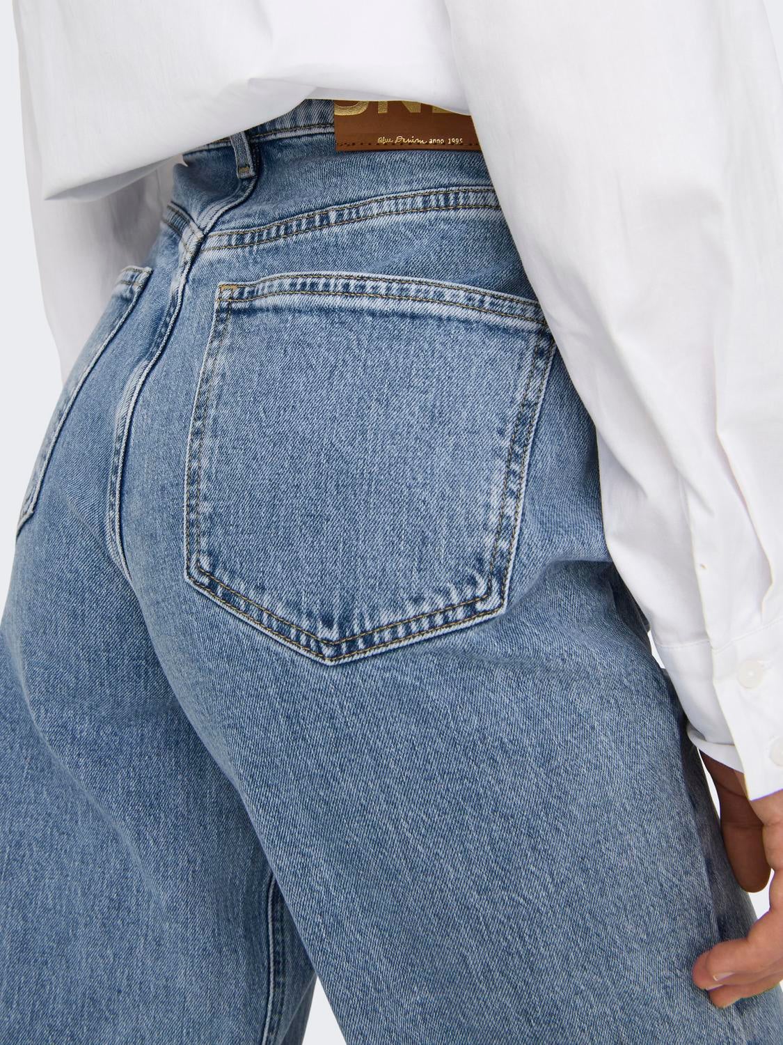 ONLCAMILLE Hohe Taille Weiter Beinschnitt Jeans Light Blue Denim