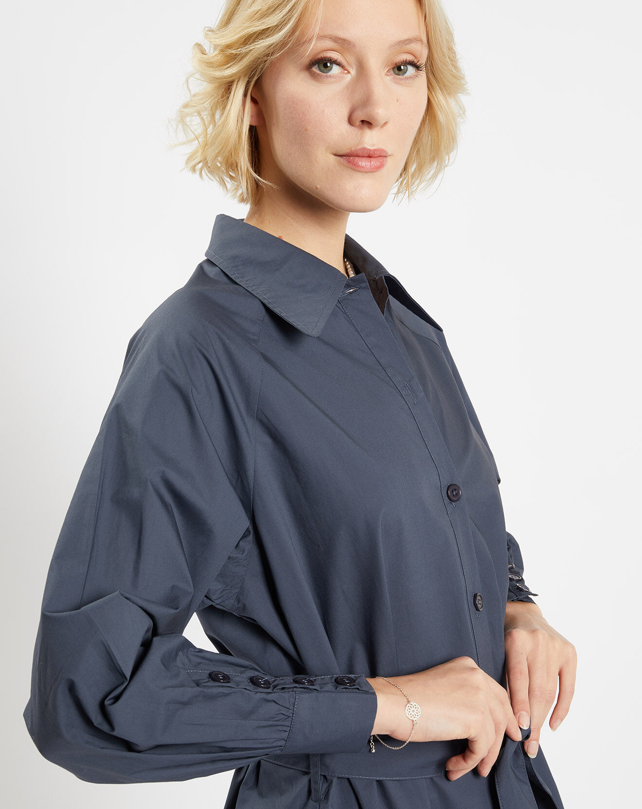 Jodhpur Robe-Chemise  Pom gris foncé
