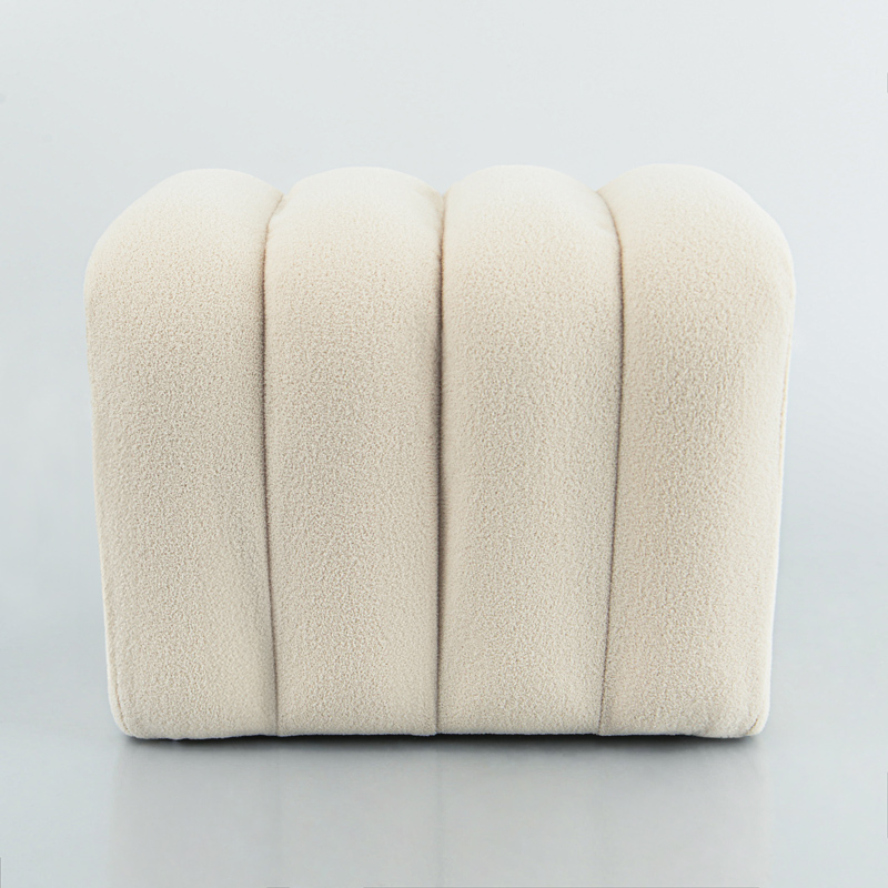 Pouf 'Nebraska' bouclettes blanc