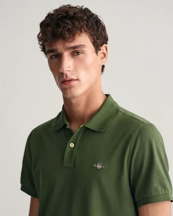 Gant Shield Piqué Poloshirt Donkergroen 2210-313 kopen