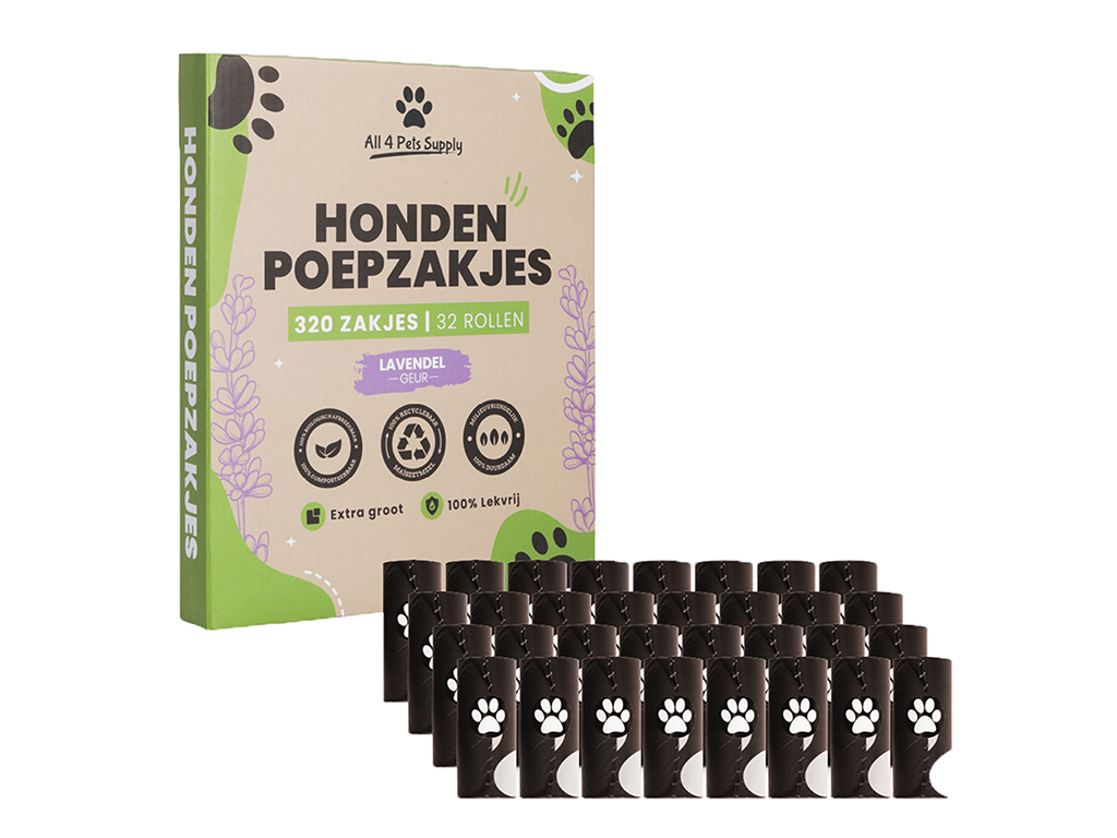 All 4 Pets Supply afbreekbare hondenpoepzakjes - 320 stuks
