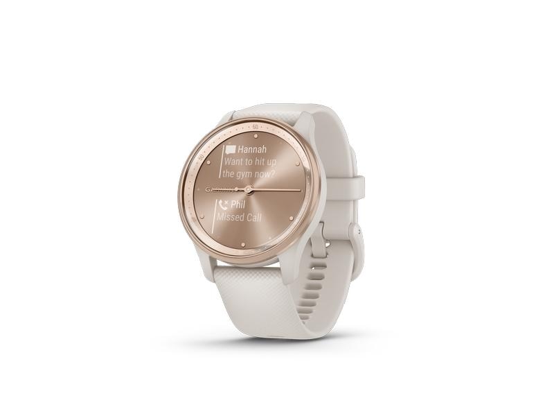 GARMIN Sportuhr Vivomove Trend Weiss/Rosa Hybrid-Smartwatch