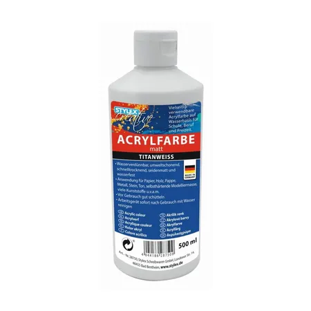 Stylex Acrylfarbe Titanweiss 500 ml