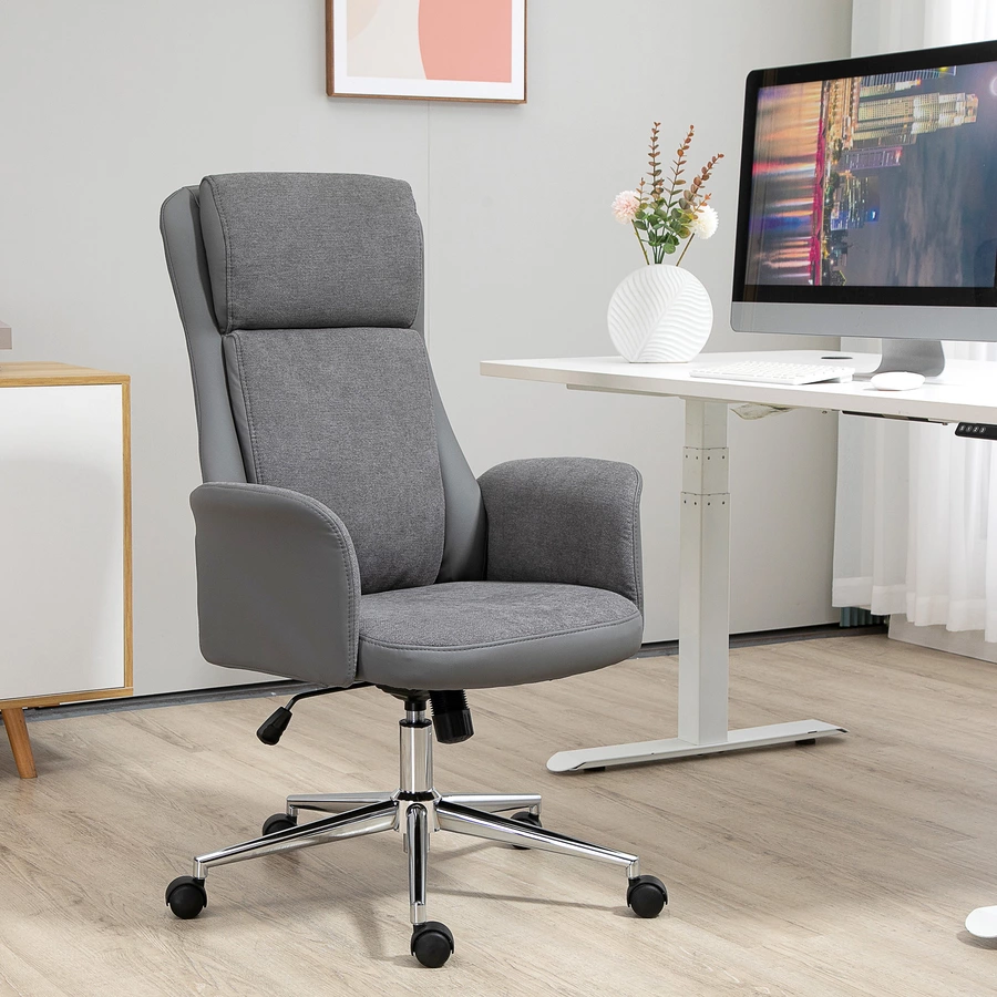 Vinsetto Bürostuhl mit Wippfunktion grau