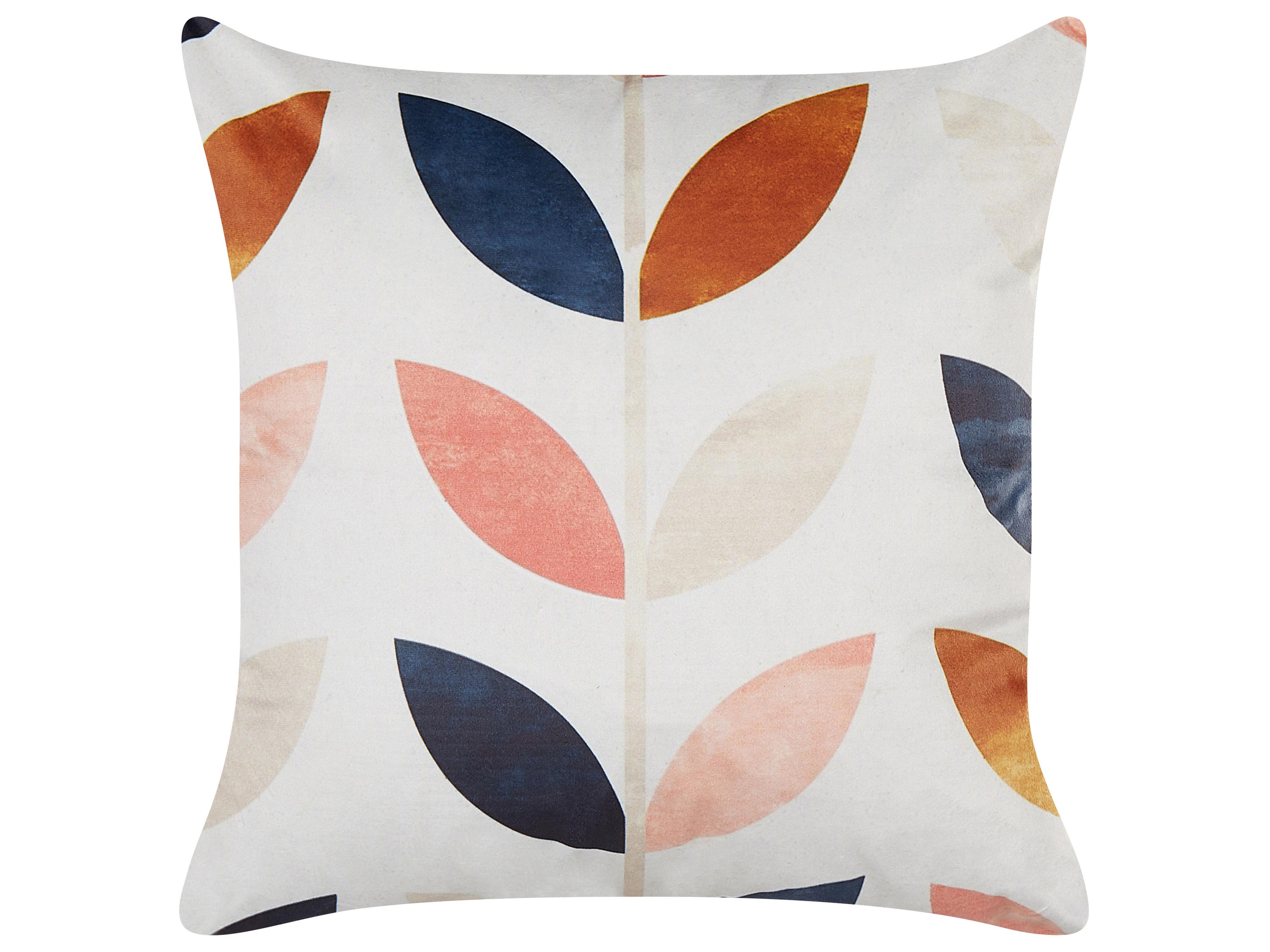 Set van 2 sierkussens QUINOA Fluweel 45 x 45 cm Meerkleurig bladpatroon