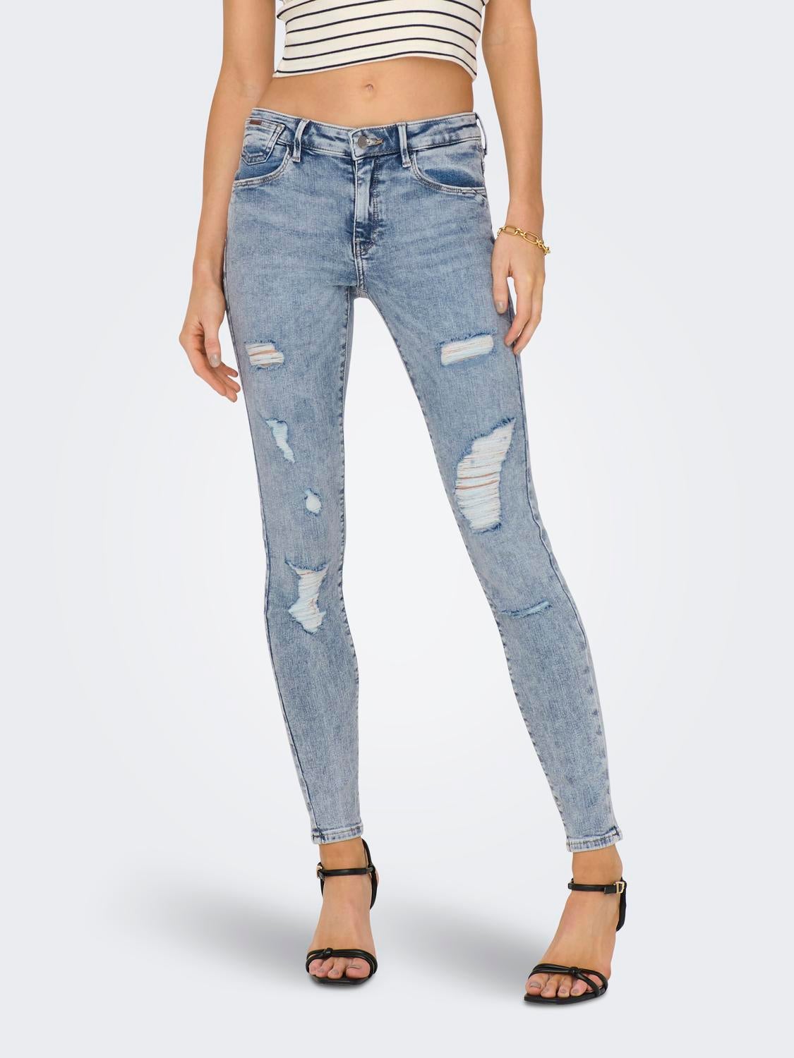 ONLCARMEN Mittlere Taille Skinny Fit Jeans Light Blue Denim