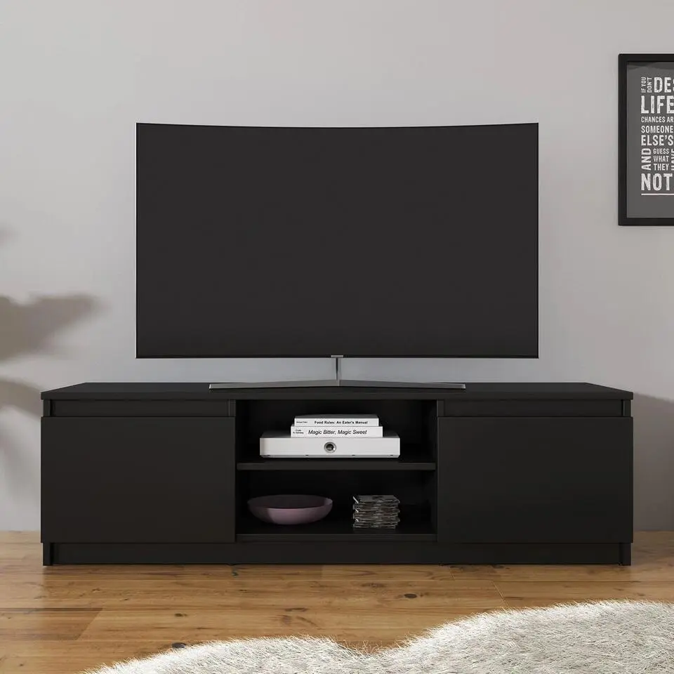 Meubella - TV-Meubel Diaz - Mat Zwart - 120 cm