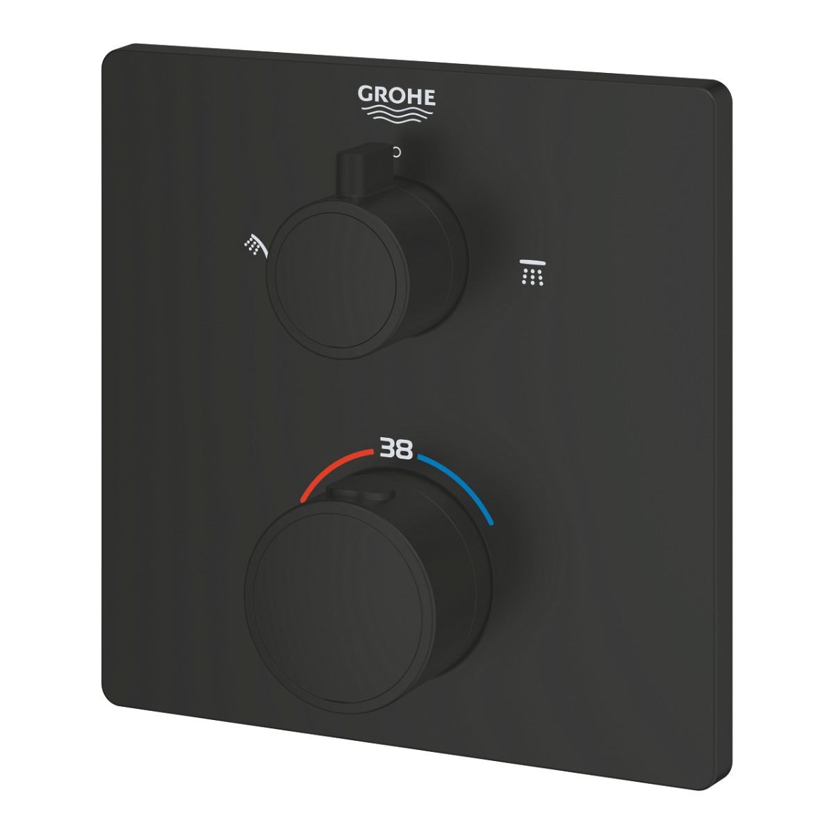 Grohe Grohtherm Convent Concealed afbouwdeel voor inbouw douchekraan zwart mat