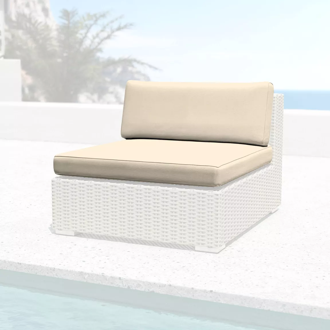 Housses de coussin de remplacement pour Chauffeuse Palma Beige