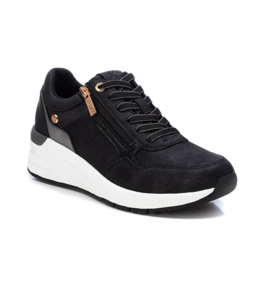 Tênis Xti 141923 Preto - Salto Anabela de 5cm -