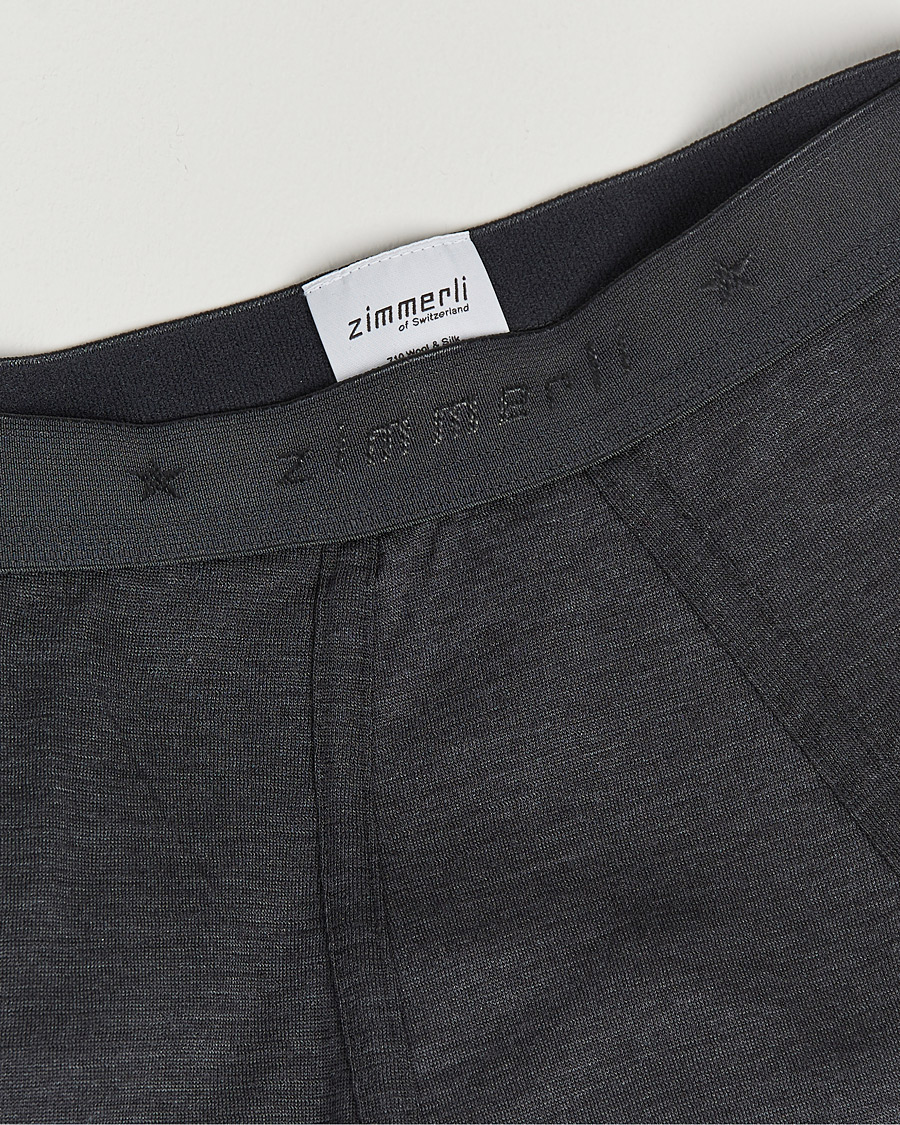 Zimmerli of Switzerland Wool/Silk Long Johns Charcoal