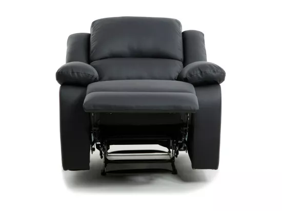 Fauteuil Relaxation 1 place Simili cuir Léo - Noir - L88 x 93 x 96cm - Loungitude