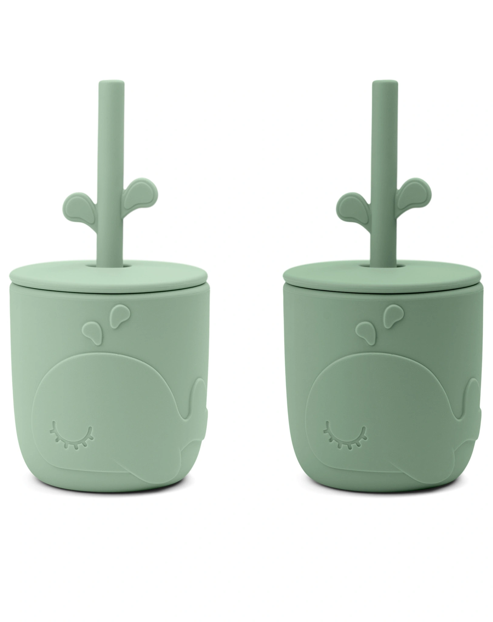 Strohhalmbecher PEEKABOO - WALLY 2er Pack in grün