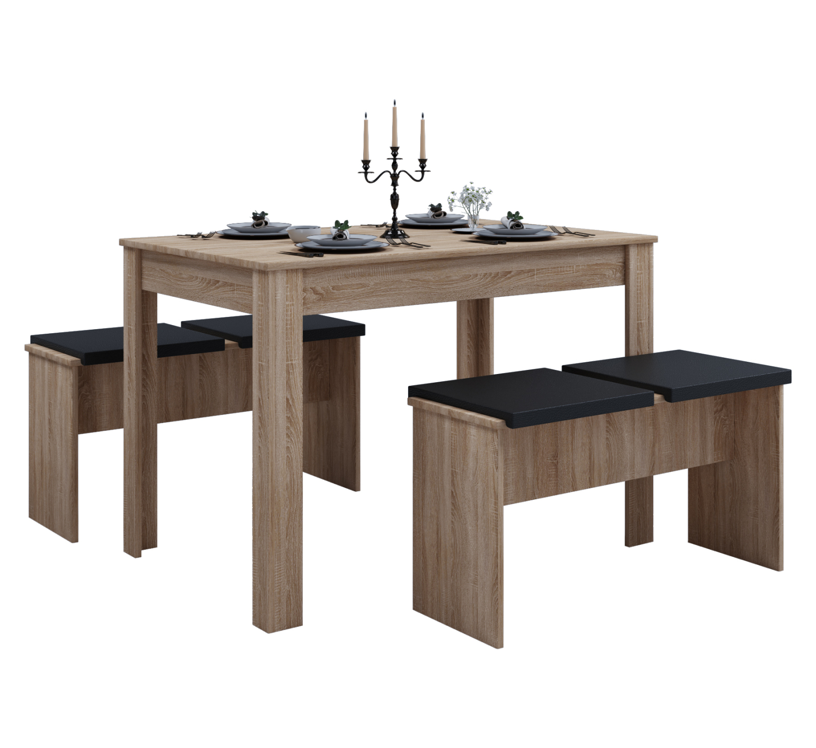 Esstisch-Gruppe ESAL XXL - Sonoma Eiche - 110x70 cm