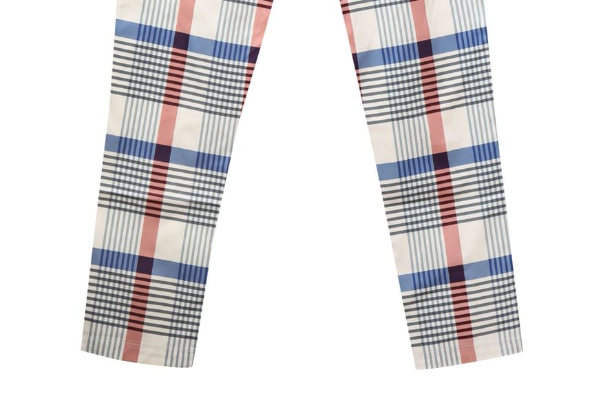 Sheck - Geruite rechte broek met middelhoge taille