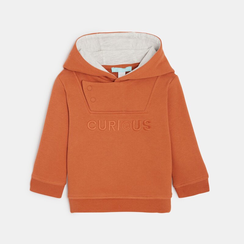 Sweat molleton à capuche orange bébé garçon Orange
