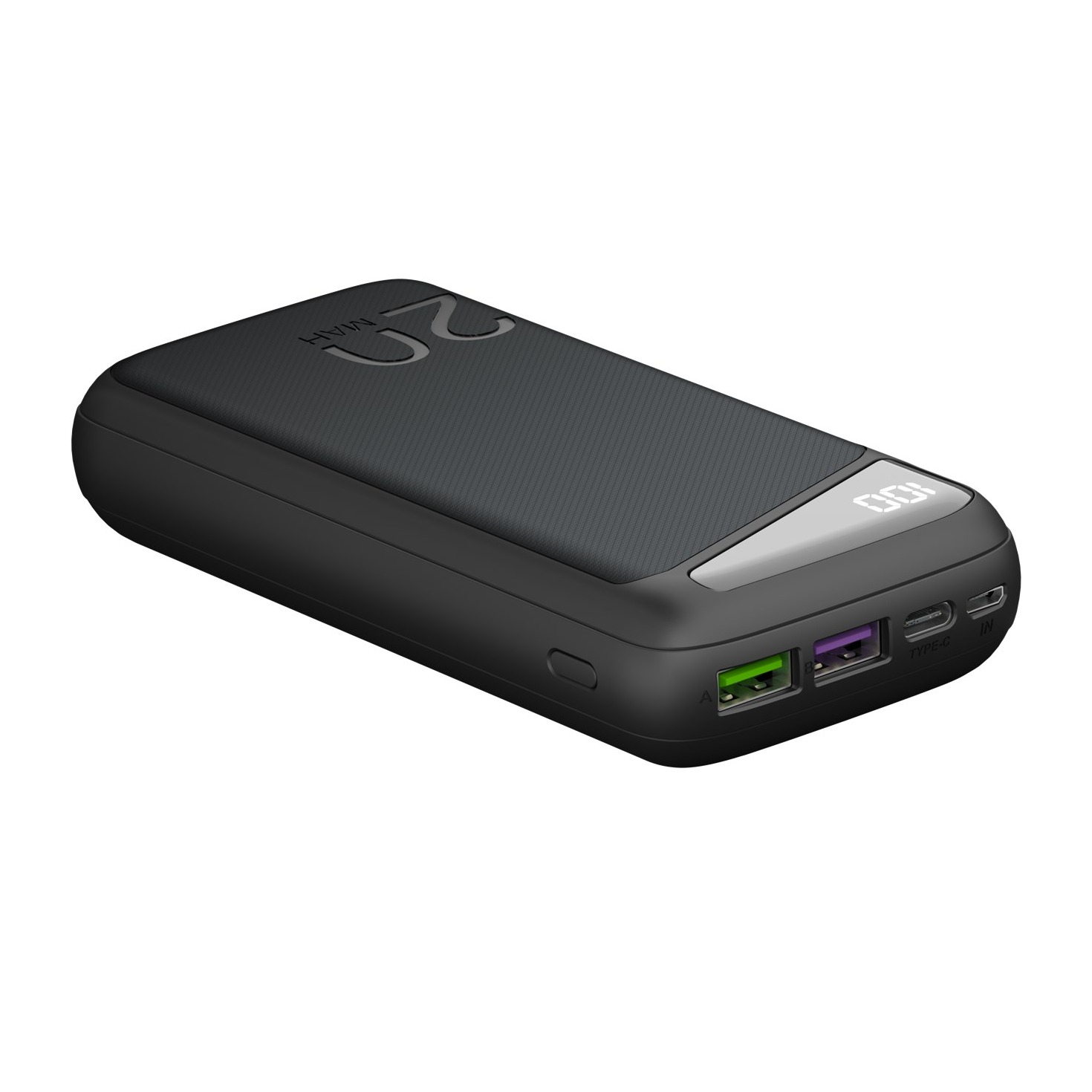 20000mAh Dual USB A Powerbank Ladegerät   LED Anzeige (53939) - Schwarz