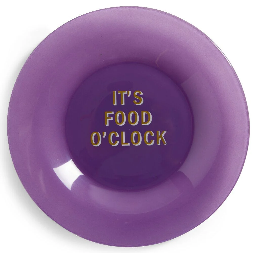 Assiette plate verre coloré avec message Ø20cm - 3 modèles