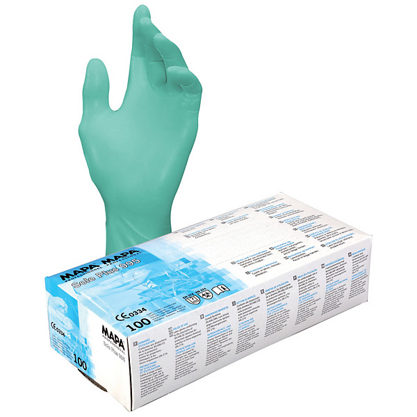 Gants jetables latex non poudrés Mapa Solo 995 taille 8, boîte de 100