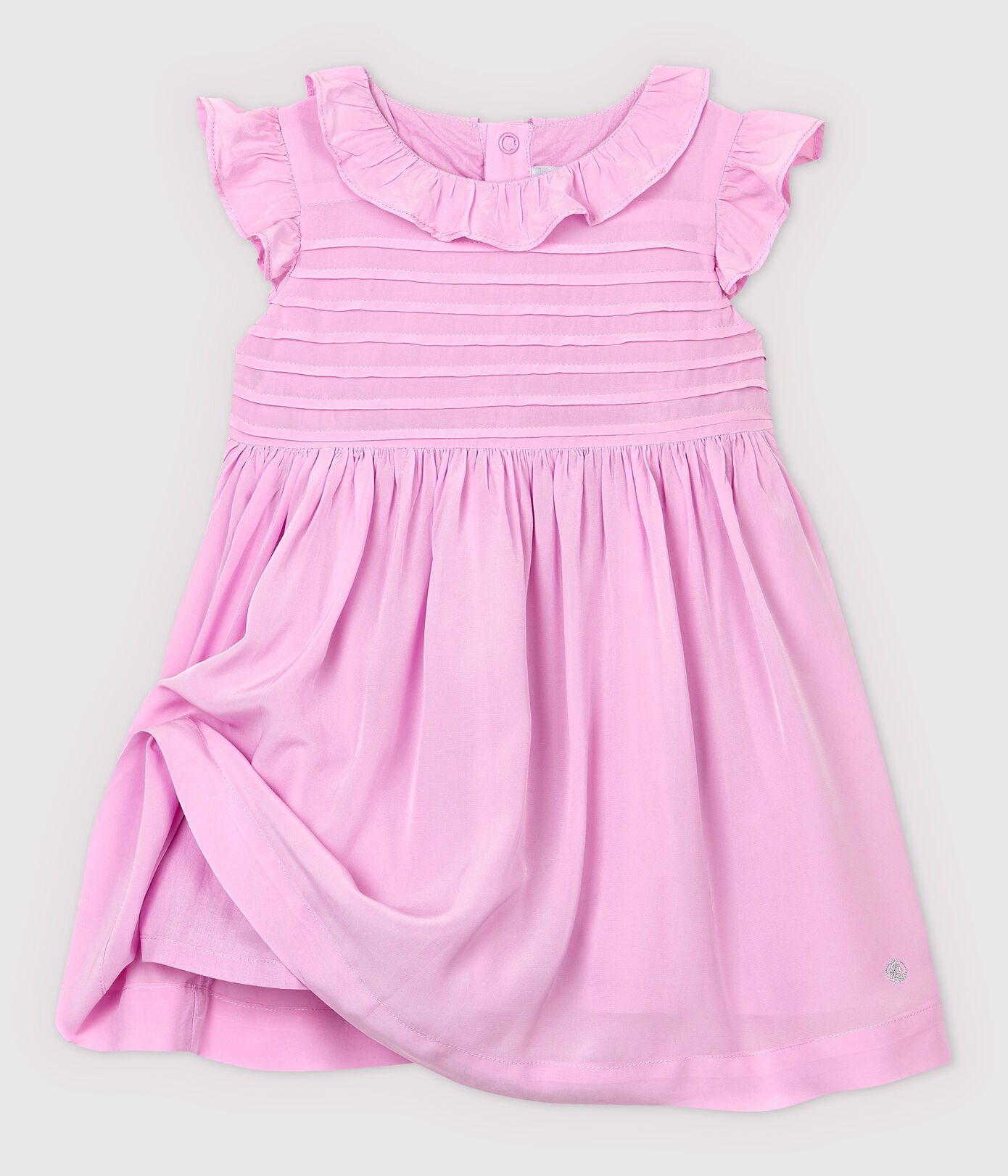 Robe manches courtes en crêpe bébé fille