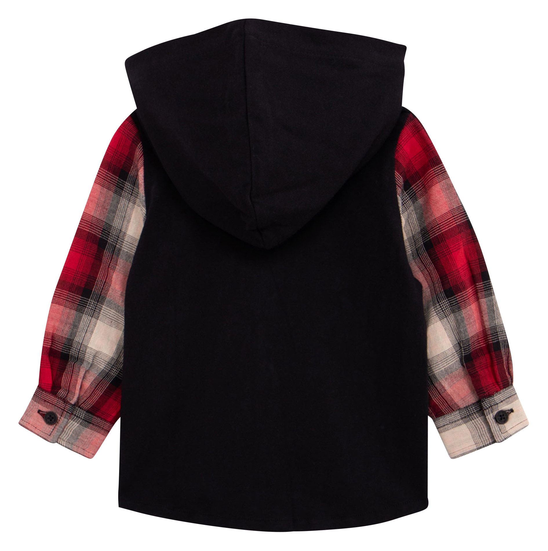 Chemise bi-matière à carreaux | Rouge