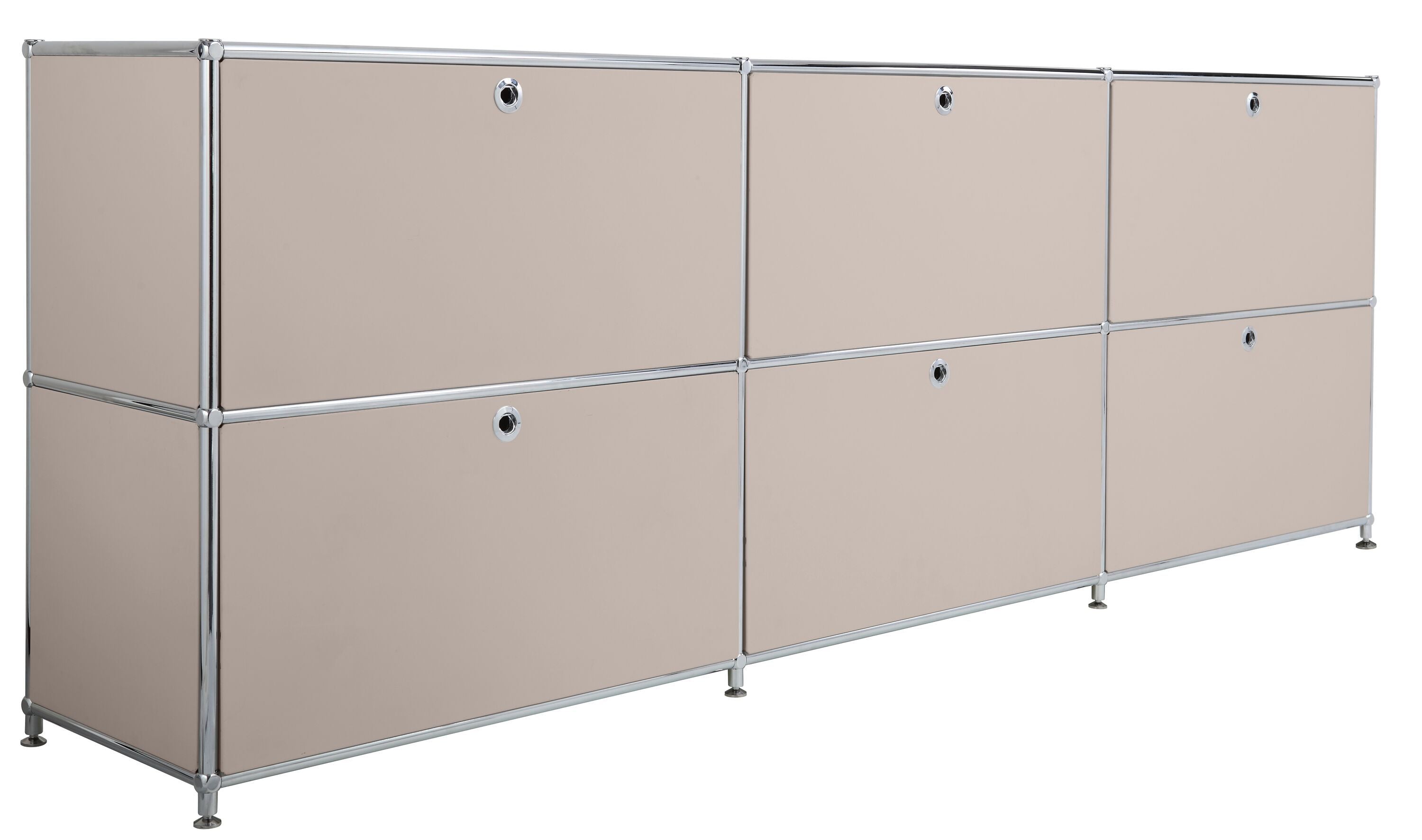 FLEXCUBE Sideboard - Taupe / B: 227.0 cm x T: 40.0 cm x H: 80.5 cm