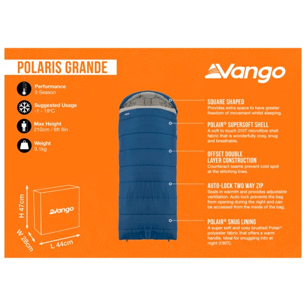 Vango - Polaris Grande - Sac de couchage synthétique