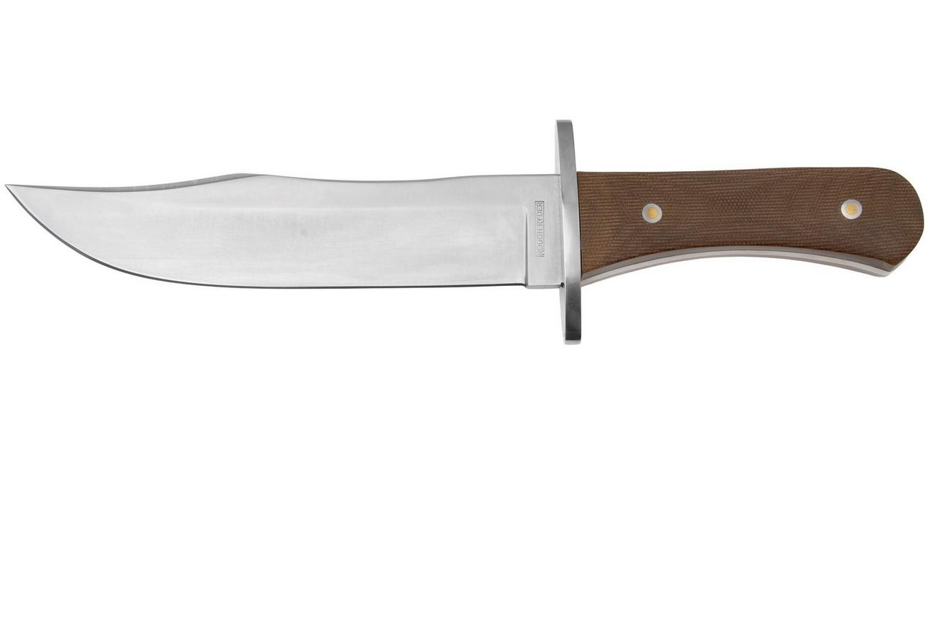 Rough Ryder Tater Skin Bowie RR2342 Satin 440, Brown Burlap Micarta, vaststaand mes