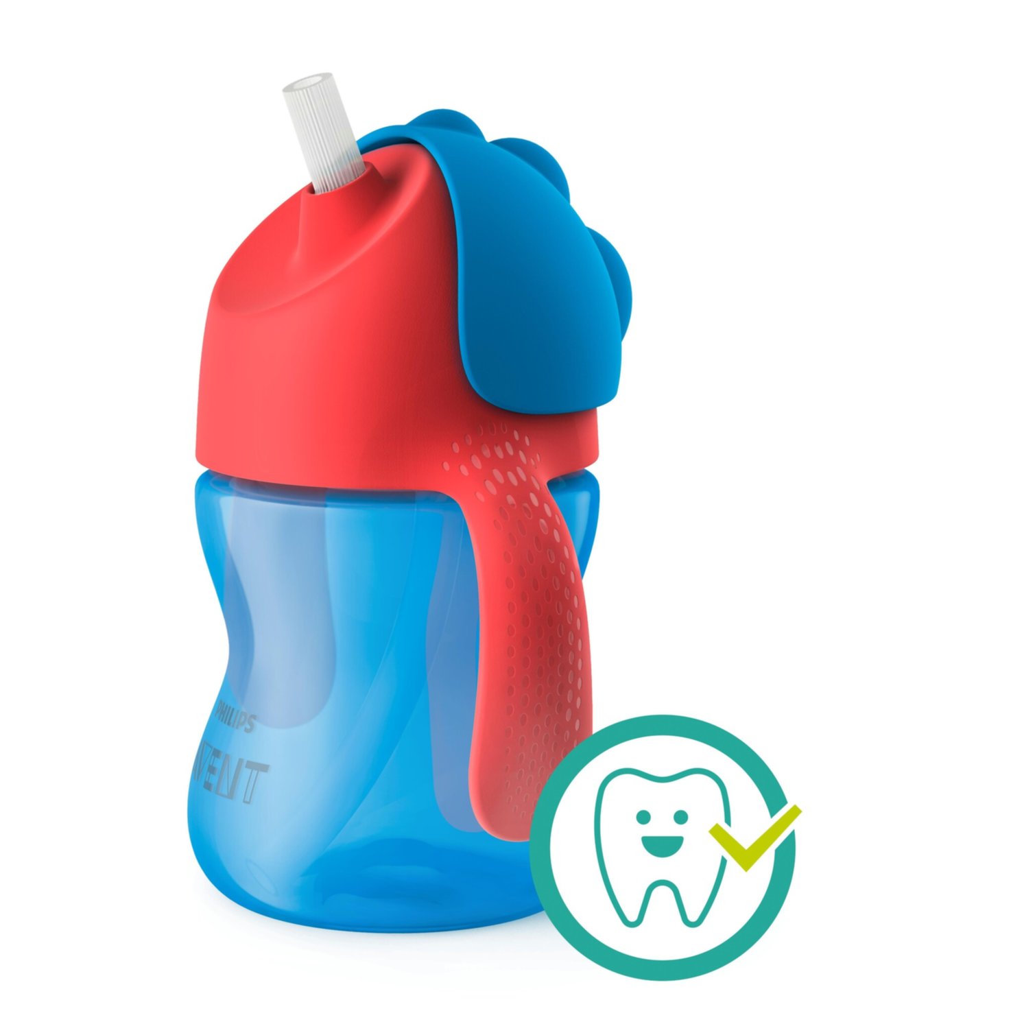 Philips Avent Strohhalmbecher mit Griffen 200ml 9m+ Blau/Rot