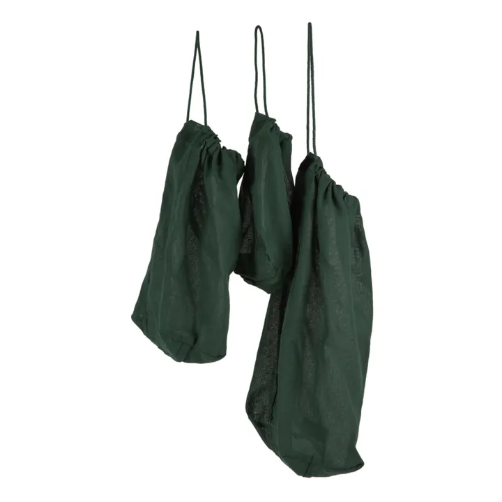 The Organic Company Food bag en coton bio - Set de 3 | Vert foncé