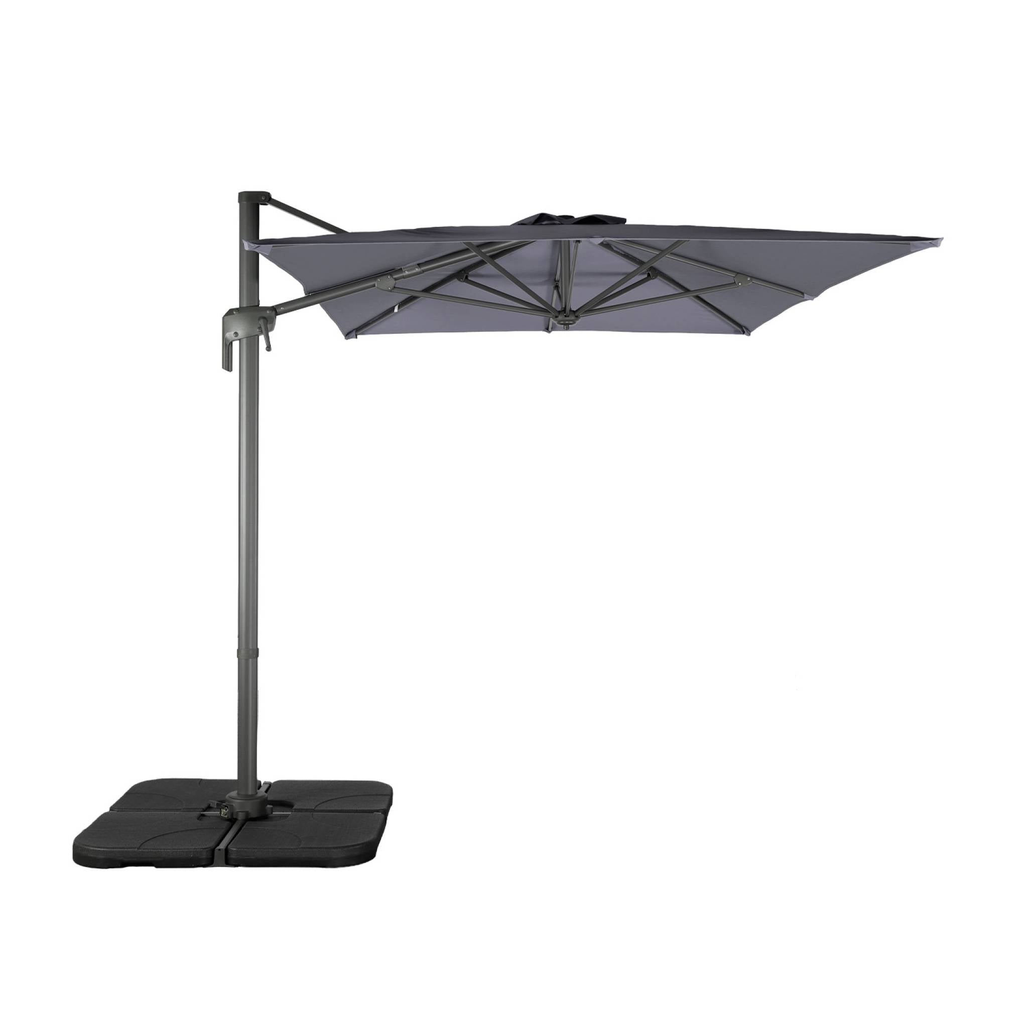 sweeek - Zweefparasol 2x3m + 4 ballasttegels 50x50cm