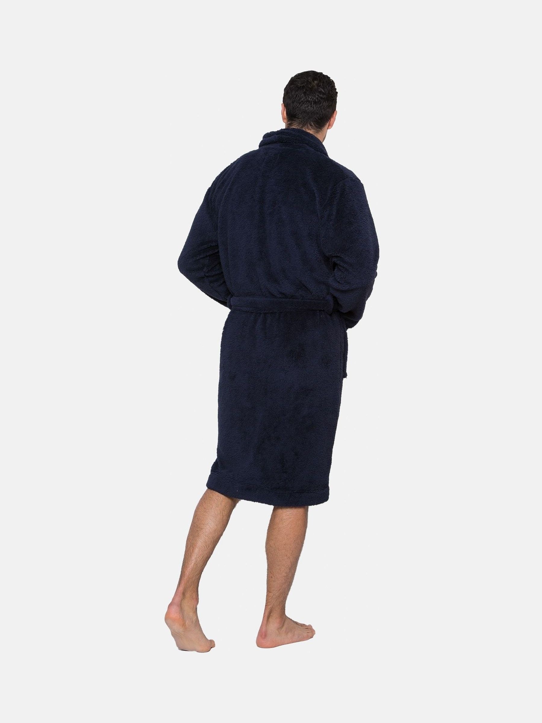 Marineblauw - Threadbare Cosy Borg Dressing Gown