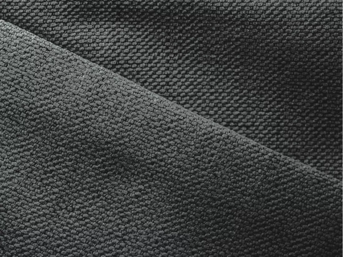 Canapé d'angle panoramique convertible en tissu texturé - gris - NANEA