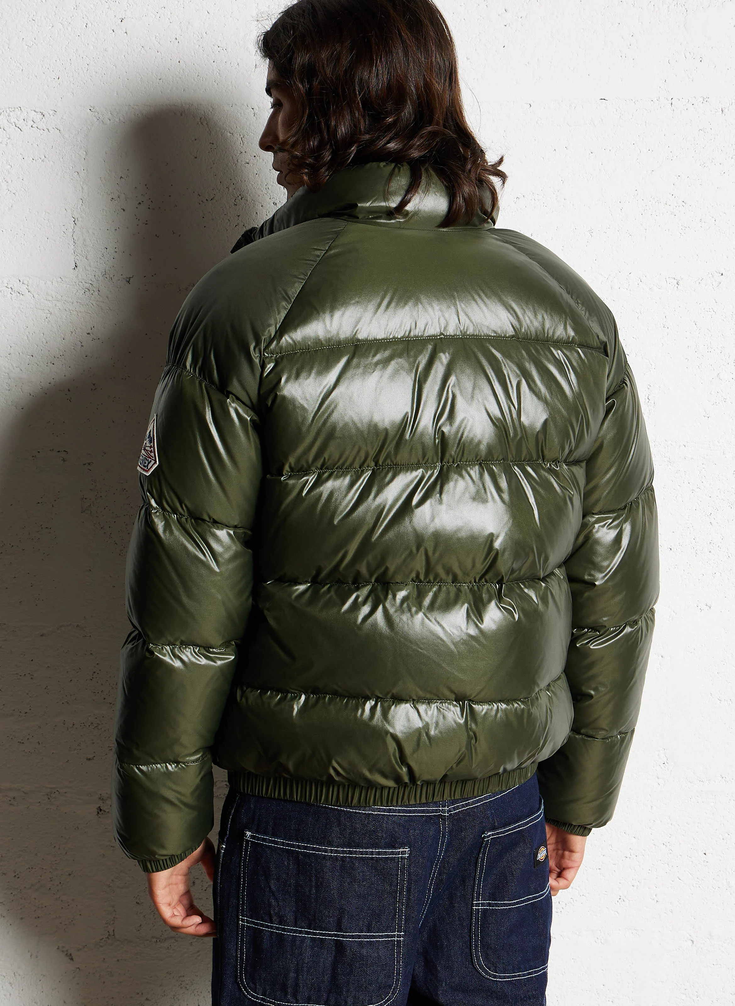 VINTAGE MYTHIC - Doudoune droite col montant en fibres recyclées | Vert