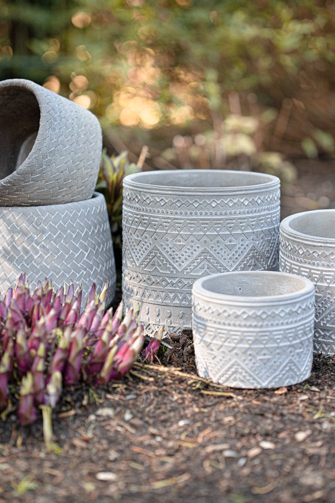 Zementtopf 'Maori', grau-weiß, Ø 16,5 cm, H 16 cm günstig bestellen